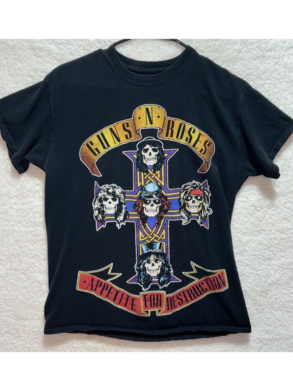 Guns N Roses Appetite For Destruction Black T-Shirt Medium Rock Band Graphic Tee
